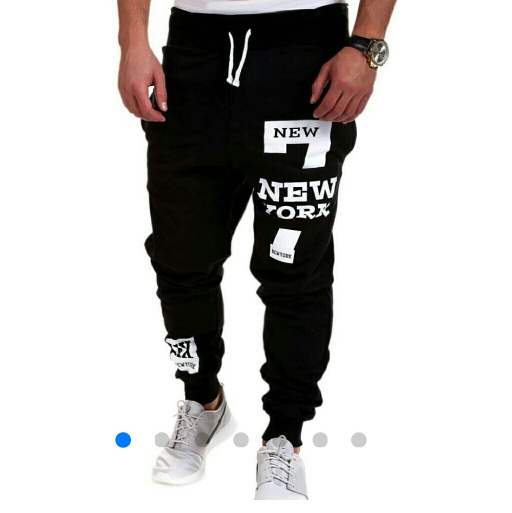 Letter Print Drawstring Mid Rise Jogger Pants